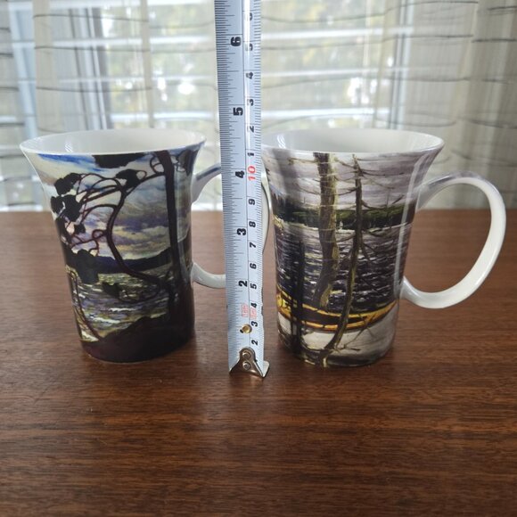 VTG McIntosh Tom Thomson Mugs Set of 2, Fine Bone China The Canoe and West Wind - Picture 8 of 9